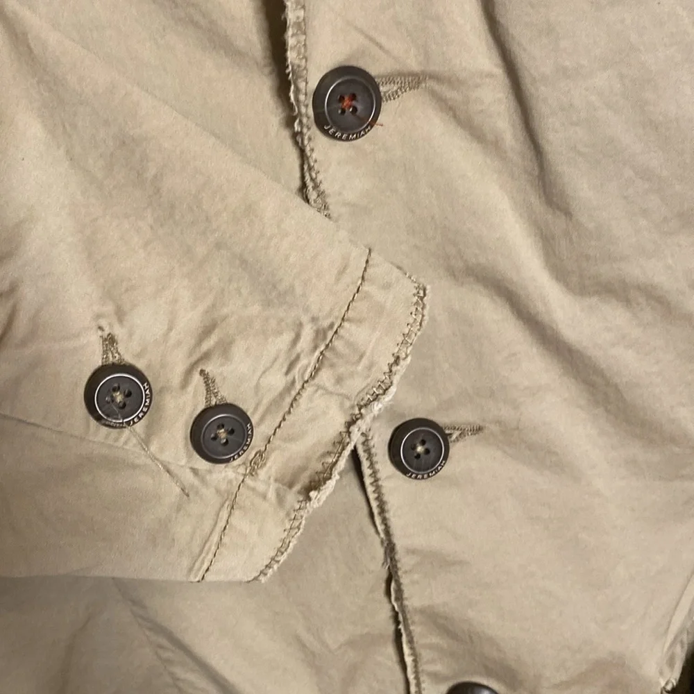Jeremiah American Legacy Tan cotton lined Blazer flap pockets Mens Size Large L